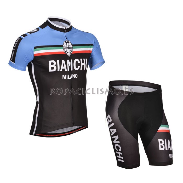 2014 Maillot Bianchi Mangas Cortas Azul Blanco